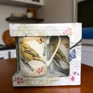 Kent Pottery Bird Ceramic Mug with Lid – 10oz